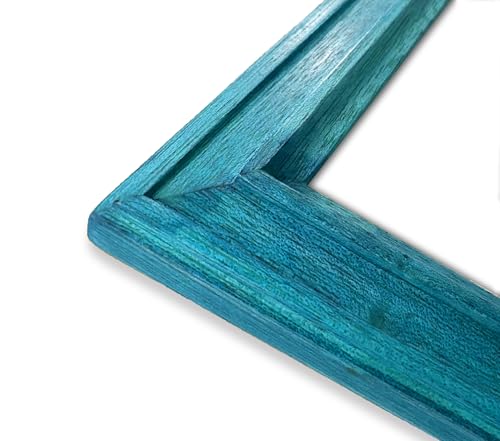 Image of A2 Size Wooden Photo Frame for Wall Decoration, Blue Photo Frame with Mat, A2 size Photo Frame for Posters Photos and Artworks