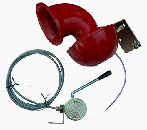 Viking Horns V401-2 Car Truck SUV 12v Loud Raging Bull Sound Horn Metal Trumpet with Hand Pull Lever Red