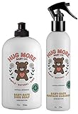 Hug More Baby Dish Soap 12 Oz & Surface Cleaner 8 Oz Pack of 2 – Unscented – Baby-Safe – Hypoallergenic and Antibacterial - Suitable for Around Newborn Babies