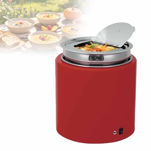 Hervidor de sopa de acero inoxidable, calentador eléctrico con tapa con bisagras, olla desmontable, control preciso de temperatura para fiestas y eventos