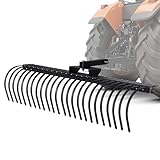 SPECRAFT 60' Behind Landscape Rake for Tractor, Tow Dethatcher Rake with 24 Steel Coil Tines and 2' Receiver, Fit for 3-Point Suspension Systems