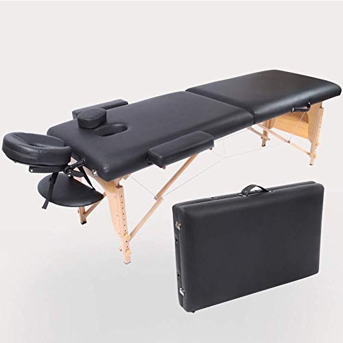 Folding Massage Bed, Portable Beauty Bed with Headrest & Wooden Legs, Adjustable for Home Physiotherapy, Spa & Tattoo Use - Image 3