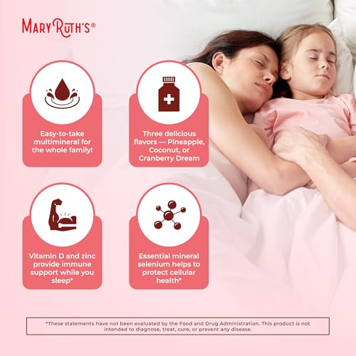 Image of MaryRuth's Liquid Nighttime Multimineral | NO Melatonin | Bedtime Routine | Magnesium Citrate | Calcium | Zinc | Vitamin D3 | Available in 4 Flavors | Vegan | Sugar Free | Gluten Free | 32 Oz