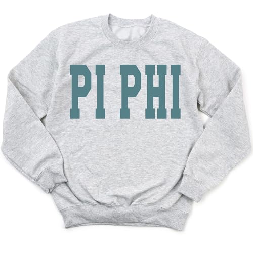 Pi Beta Phi Sweatshirt - Pi Phi Bold Aqua Sorority Crewneck Sweatshirt