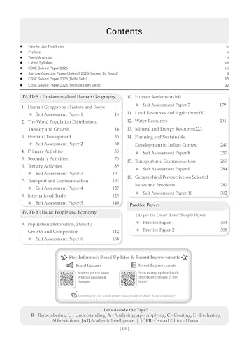 Image of Oswaal CBSE Class 12 Geography Question Bank | Chapter & Topic-wise Solved Papers (2017-2026) | Based on Syllabus (April 2026) | Includes 2026 Papers | For 2027 Exam