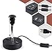 Lifeholder Table Lamps, Gray Nightstand Lamp Built in Dual USB Charging Port & A Power Outlet, Cylinder Desk Lamps Perfect for Bedroom, Living Room or Office(2 Packs)