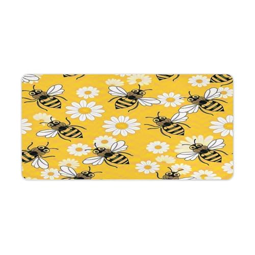 Alfombrilla de escritorio grande con diseño Bee Daisy miniatura 1