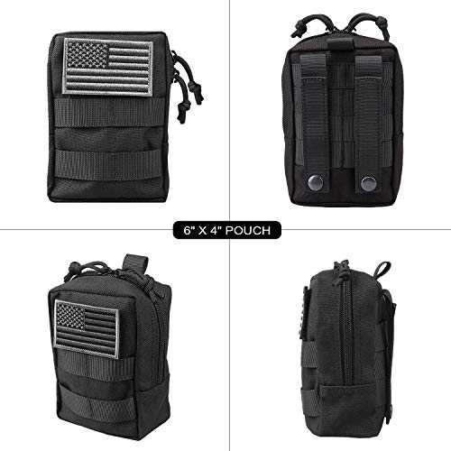 AMYIPO MOLLE Pouch Multi-purpose Compact Tactical Waist Bags Small Utility Pouch (Black (6" x 4" Pouch + 8" x 4.5" Pouch)) - Image 4