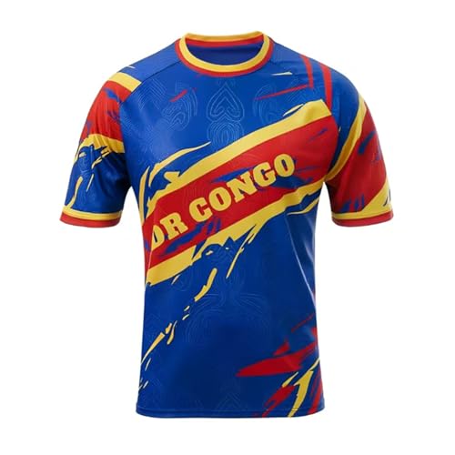 SINLEISI DR Congo Fan Soccer Jersey for 2026 World Cup Fan Soccer Jersey (DR Congo, Large) White
