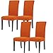 Elastischem Stuhlbezug, Jacquard Rutschfester Stuhlhussen Abnehmbar Stuhlabdeckung Super Fit Für Restaurant Katze Hunde-Orange-4er Set
