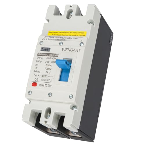 Disjoncteur Boîtier Moulé DC 250A protection solaire photovoltaïque 1000V 2 pôles WGM3DC-250