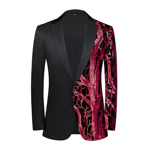 Veste homme de danse à sequins rouge pour briller en soirée