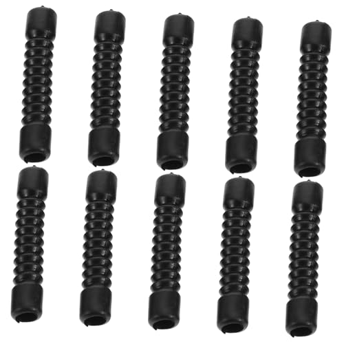 Ciieeo 10 Piezas Cubierta de polvo de alambre de freno abrazadera de tubo de cable de bicicleta topes de puerta de goma Sticks de coches kyosho rc arranque rc caucho Negro