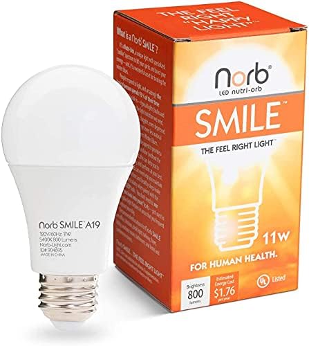 full spectrum light bulbs for home that will transform your space 7 NorbSMILE Full Spectrum Light Bulb - Sunlike Premium A19 Wellness LED. Boosts Energy, Mood & Performance. Supports Circadian Rhythm. Near-Perfect Color Rendering. Patented. US Based (1-Pack)