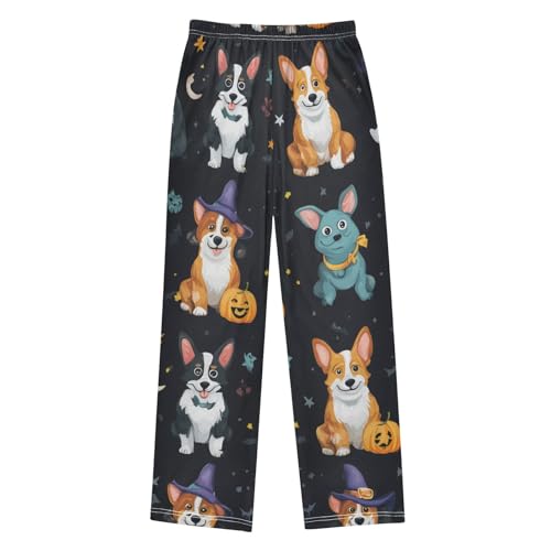 ZZXXB Halloween Puppy Dogs Boys Long Pants Soft Trousers Elastic Waist Kids Lounge Bottoms with Pockets S-XL2