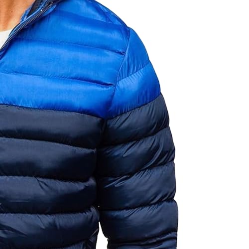 Chaqueta acolchada de burbujas para hombre invierno impermeable capucha 4