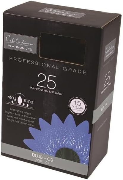 Celebrations LED LT STRNG BLU C9 25CT