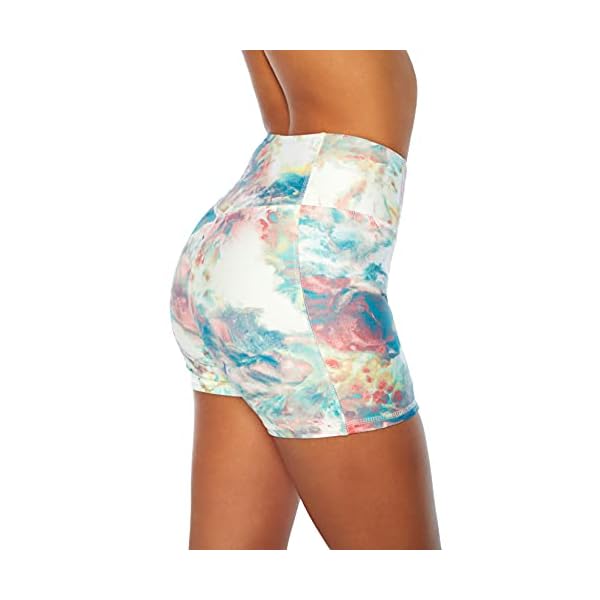 Jessica-Simpson-Sportswear-Womens-Tummy-Control-Hottie-Short Jessica Simpson Sportswear Women's Standard Tummy Control Hottie Short, Ice Green Tidal Wave Tie Dye, Medium