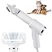 Pet Hair Dryer - Upgraded Pet Hair Dryer with Slicker Brush, 3 Heat Settings, One-Button Hair Removal, Portable Quiet Dog Blower, Professional Home Grooming Comb for Small Medium Cat Dog (White)