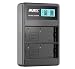 Produktbild ayex Dual USB-Ladegerät für Olympus Akkus Typ BLH-1 - Laden über USB Netzstecker, Laptop, Power Bank oder PC - LCD-Display mit Ladestandanzeige