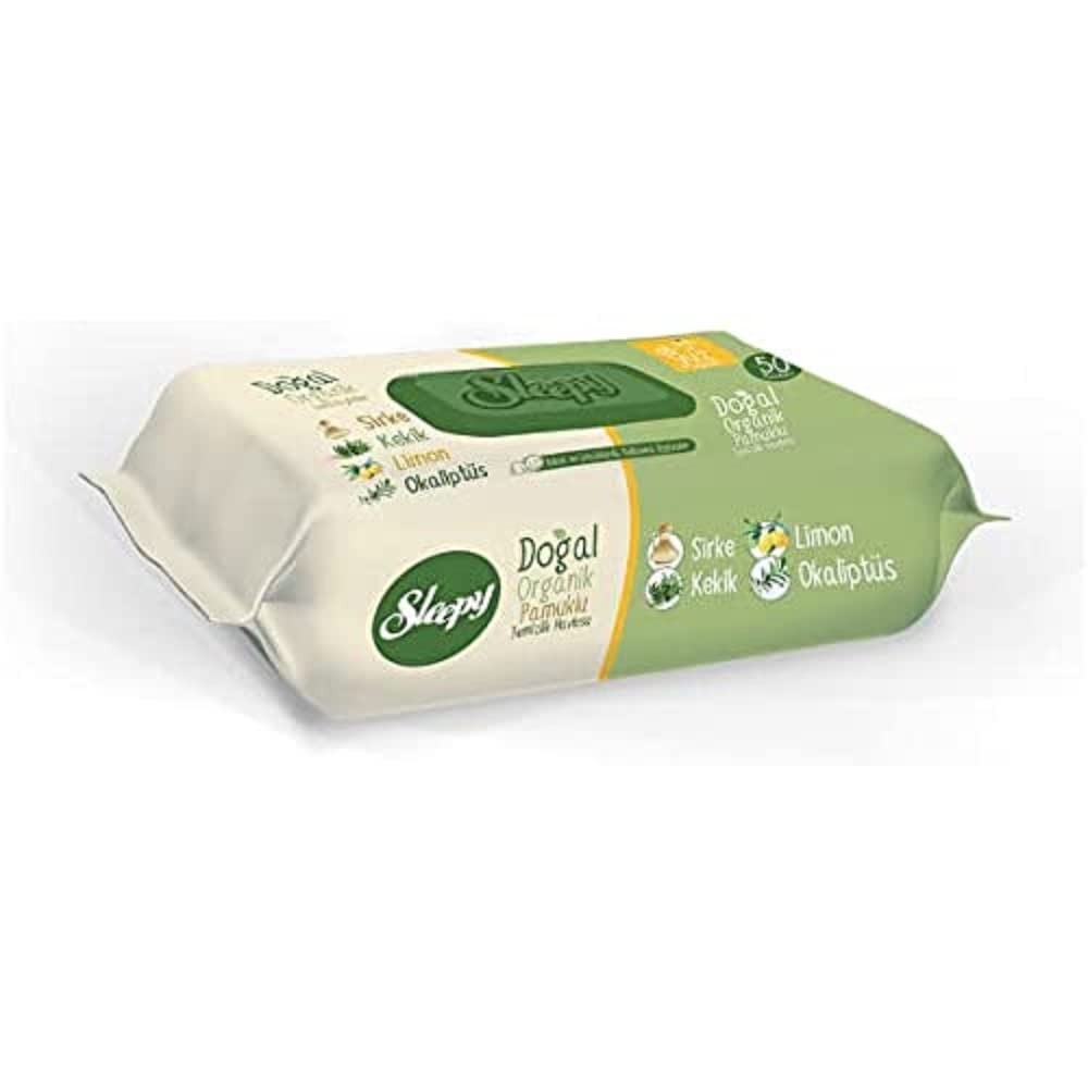 Sleepy Doğal Organik Pamuklu Limon & Sirke & Kekik & Okaliptüs Temizlik Havlusu 50 Yaprak