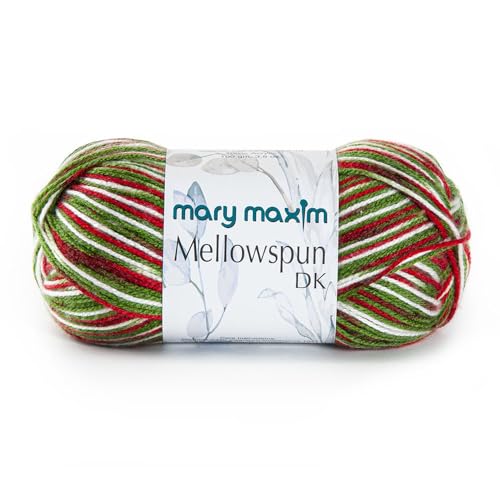 Mary Maxim Mellowspun DK Yarn Lightweight Acrylic Christmas Yarn for Crocheting and Knitting Baby Blankets Afghans Sweaters and Clothing 284 Yards 3.5 Oz Holiday - 1 Skein