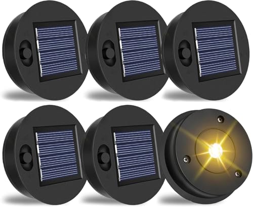 Pièce de rechange pour lanterne solaire : lot de 6 lampes de 7 cm étanches avec LED