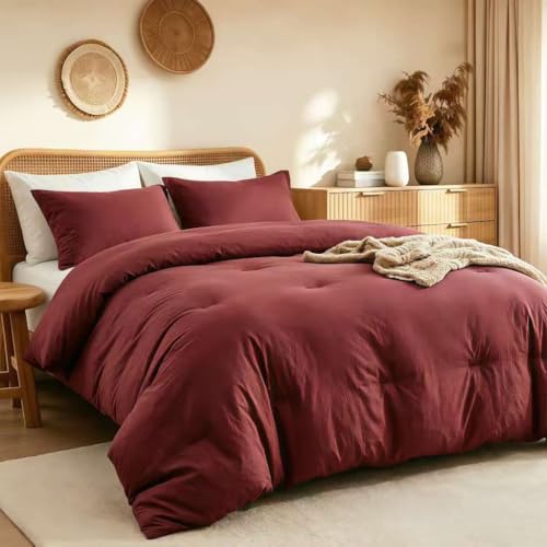 Image of King Comforter Set Prewashed Lightweight Quilted Bedding for All Season