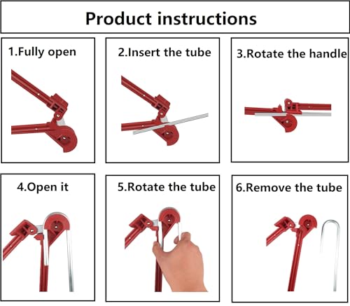 Tubing Bender, Tube Bender, 3/16”, 1/4", 5/16", 3/8" 4-IN-1 brake line Bender Tool for Copper, Brass, Aluminum and Thin Steel Fuel Line Pipe, Bends 0-180° - Image 4