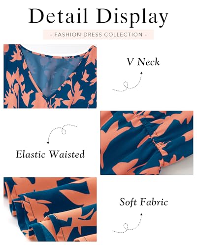 BTFBM Women Fall Dresses 2025 Casual Long Sleeve V Neck Maxi Dresses Floral Boho Long Dress Wedding Guest Dress
