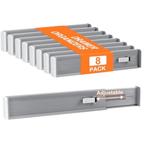 Homsorout Adjustable Drawer Dividers - 8 Pack Cover