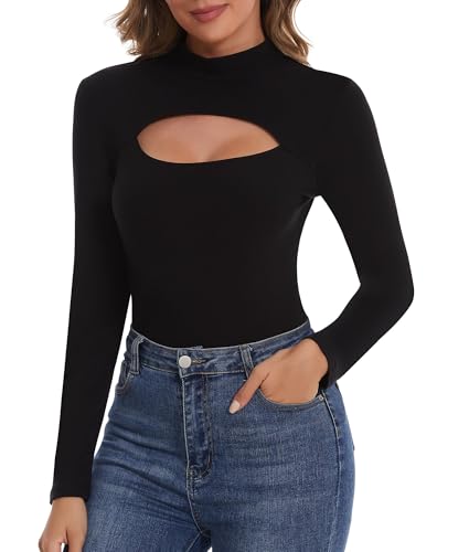 SHAPERIN Rollkragenshirt Damen Langarm Shirt Rollkragen Tops Oberteil mit...