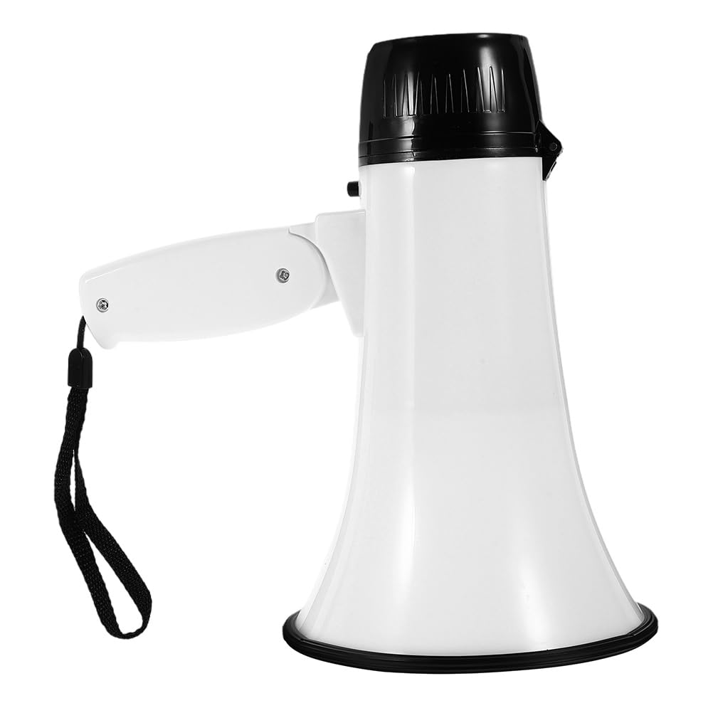 SUPVOX Mégaphone Portable à Main Blanc en Plastique avec Sangle
