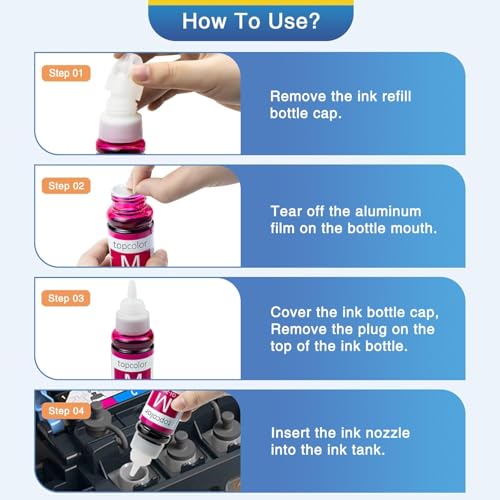 Image of KOSH GI-790 Refill Ink Compatible for Canon G Series G1000 G1010 G2000 G2002 G2010 G2012 G3000 Printers (4, Black Cyan Magenta Yellow)