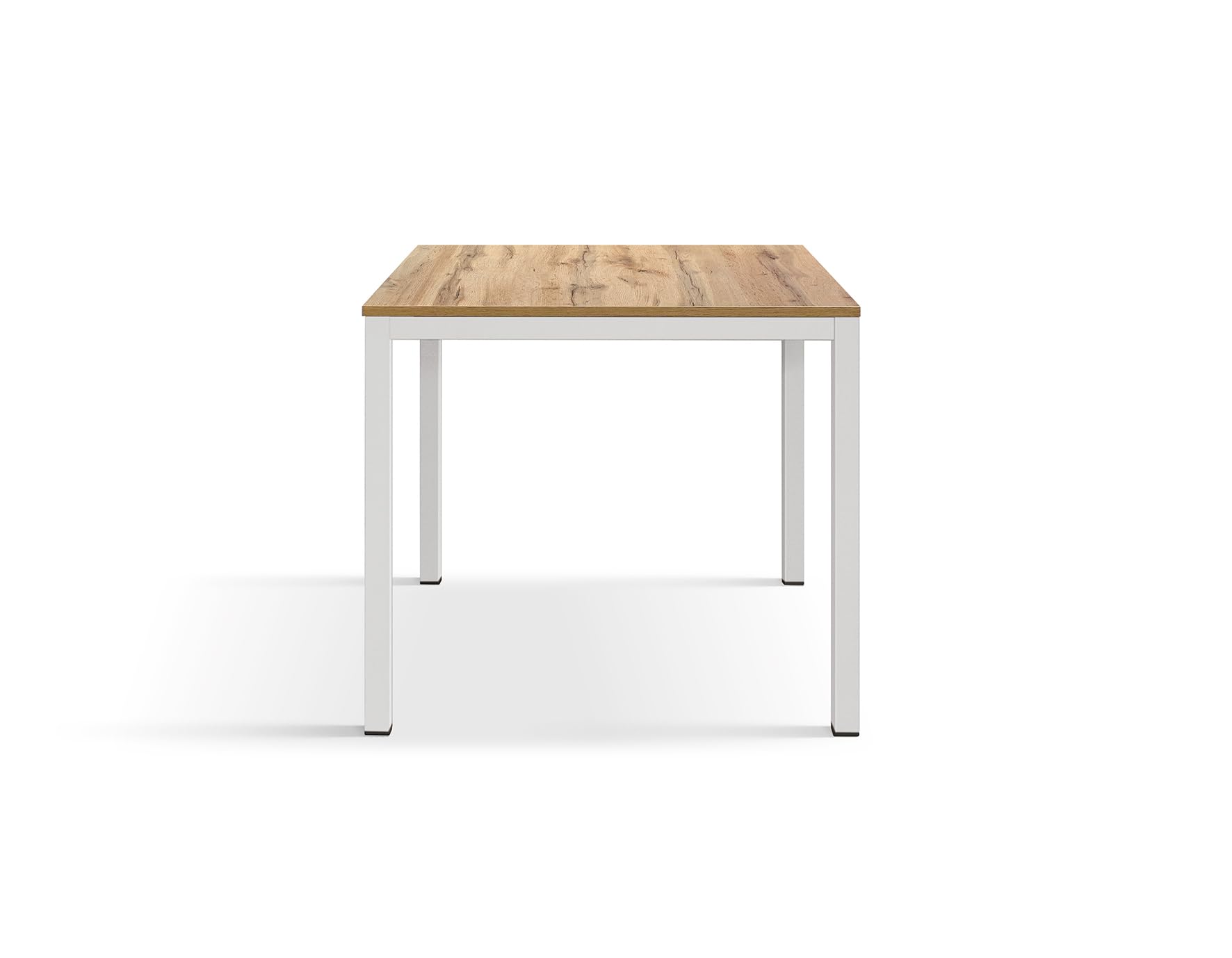 PAZZO DESIGN Fester Tisch Tobia, Bartisch, Restauranttisch, 80 x 80 x 75 cm, rustikale Eiche, weiße Basis - id_2108
