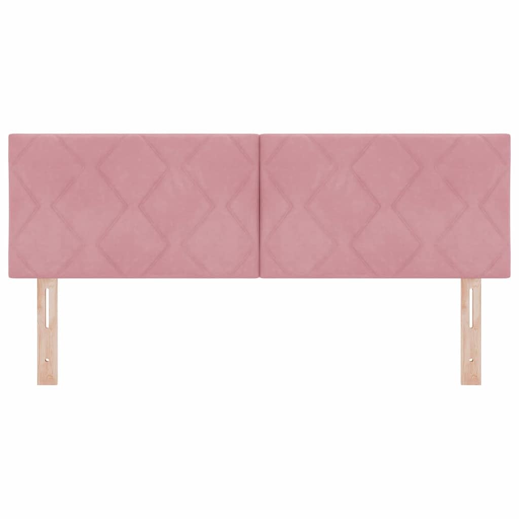 Testiera per Letto 160 cm in Velluto Rosa Regolabile