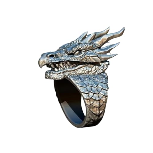 PINK TOWN Gothic Ring Vintage Tiger/Dragon/Eagle Claw/Wolf/Ring Animal Rings Vintage Punk Rock Biker Gift Goth Adjustable Animal Ring for Men Women