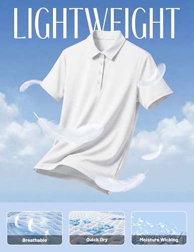 Image of TACVASEN Women's Golf Polo Shirts Short Sleeve UPF 50+ Sun Protection Golf Shirts for Women Quick Dry Collared Polos