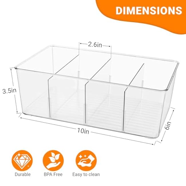 2 Pack Sauce Packet Organizer, Storage Box for Ketchup Packets, Hot Sauce Packets, and Condiment Packets, Made of Clear Plastic, Suitable for Kitchen Storage, Refrigerator Storage, One Lid Included