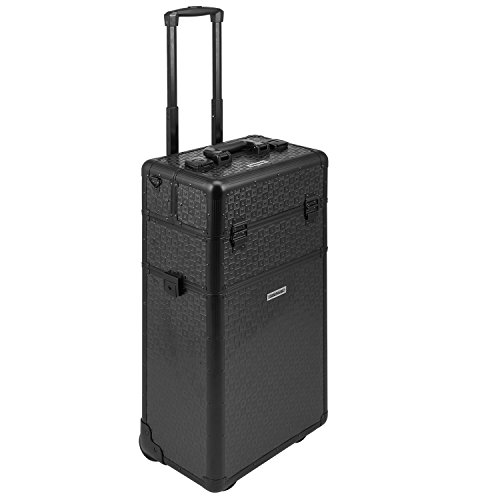 Preisvergleich Produktbild anndora 2 Rad Trolley Salontrolley 60 L schwarz Karo + Deckel