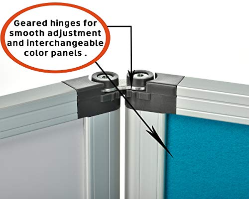 AdirOffice Double-Sided Whiteboard & Flannel Partition – 45”x32x - Mobile Writing and Display Room Dividers - Colorful Versatile Rolling Partition Perfect for Homes and Commercial Use (Blue)