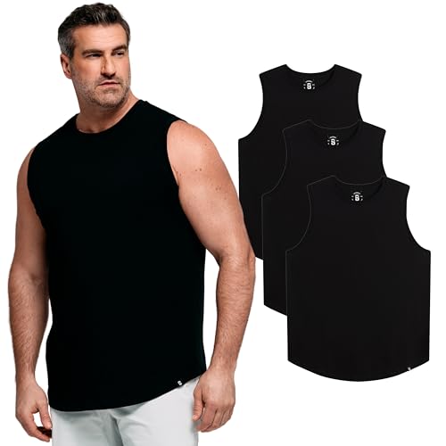 STRONGSIZE Big and Tall Men’s Muscle Tank Tops – Sleeveless Muscle Shirts for Men – Longer Length, Premium Stretch Cotton