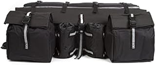 ATV Cargo Bag Rear Rack Gear Bag Made of 600D Waterproof Fabric with Topside Bungee Tie-Down Storage Padded-Bottom Multi-compartment Black