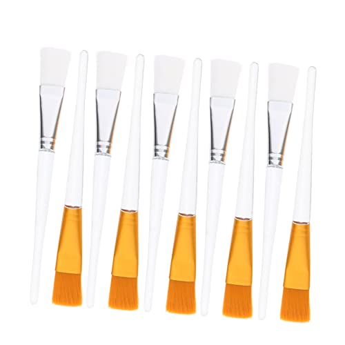 NIYANGLE 10pcs Clear Handle Facial Mask Brushes Reusable Mud Applicator Makeup Supplies for Easy Application and Cleanup for Skincare and Cosmetics