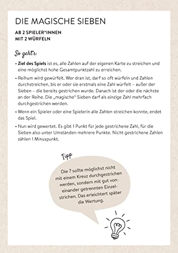 Würfelspiele | Spielspaß für Groß und Klein: Nachhaltiger Spieleblock auf Recyclingpapier mit über 300 Vorlagen für die ganze Familie | Würfel-Spielblock für Spieleabende (pen2nature books)