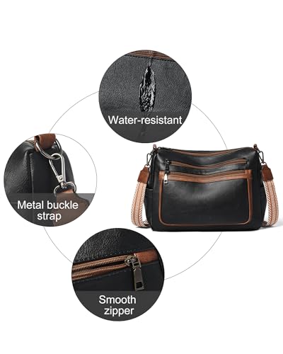 Image of Bluome Crossbody Purses for Women, Medium Large Faux Leather Crossbody Bags Lightweight Sling Bag Shoulder Handbags
