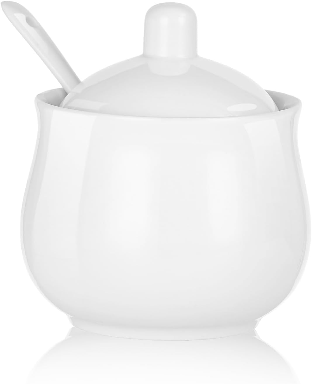 WHJY Ceramic Sugar Bowl with Lid and Spoon, Golf Design