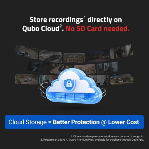 Image of Qubo Smart Outdoor Cam Pro 360 4MP | No SD Card Required, Records Directly on Cloud | STQC Certified | AI Person Detection | Automatic Alarm & Spotlight | Dual Night Vision | IP66 Rating