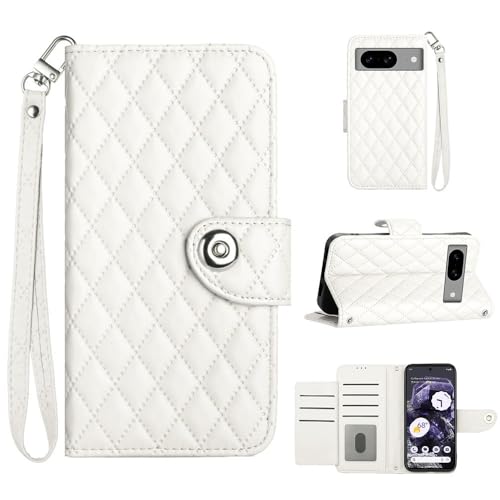 Étui pour Google Pixel 10 5G blanc étui sangle portefeuille porte-cartes rabat