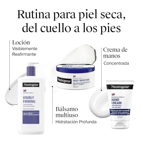 Miniatura 7 de Neutrogena Fórmula Noruega Loción Corporal Visiblemente Reafirmante 2x750 Ml , Crema Reafirmante Corporal Para Todo Tipo De Piel, Crema Hidratante Con Glicerina Y Minerales De Procolágeno